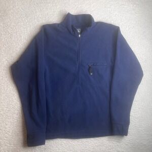 Nike ACG Fleece Pullover Mens Medium Navy Blue Vintage 1/4 Zip Thermal Layer 2